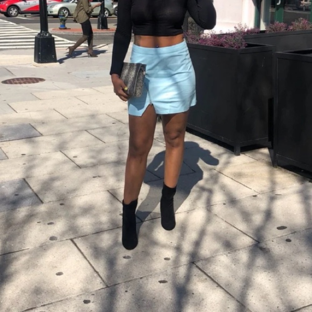 Blue Zip It Up Skirt